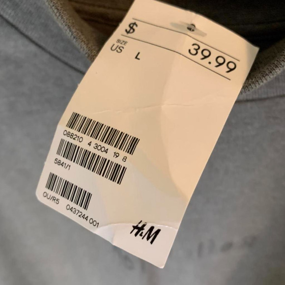 H&M Reflection Reverse Sweatshirt Long sleeve Embossed Turtleneck Top - Picture 3 of 4